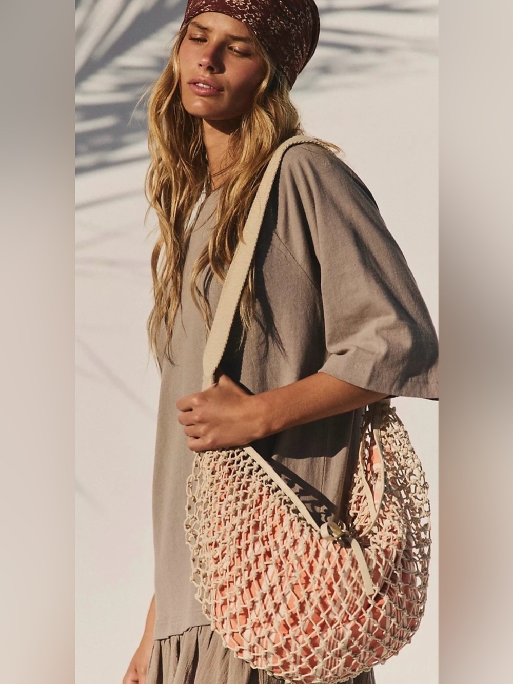 NWT Free People Woven Net Shoulder Bag